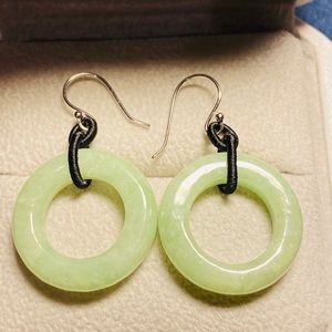 Authentic Jade circle earrings
